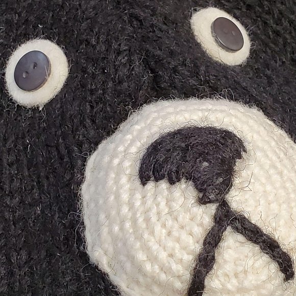 Wool Hat Bear Design – One Size – Black - Picture 5 of 6